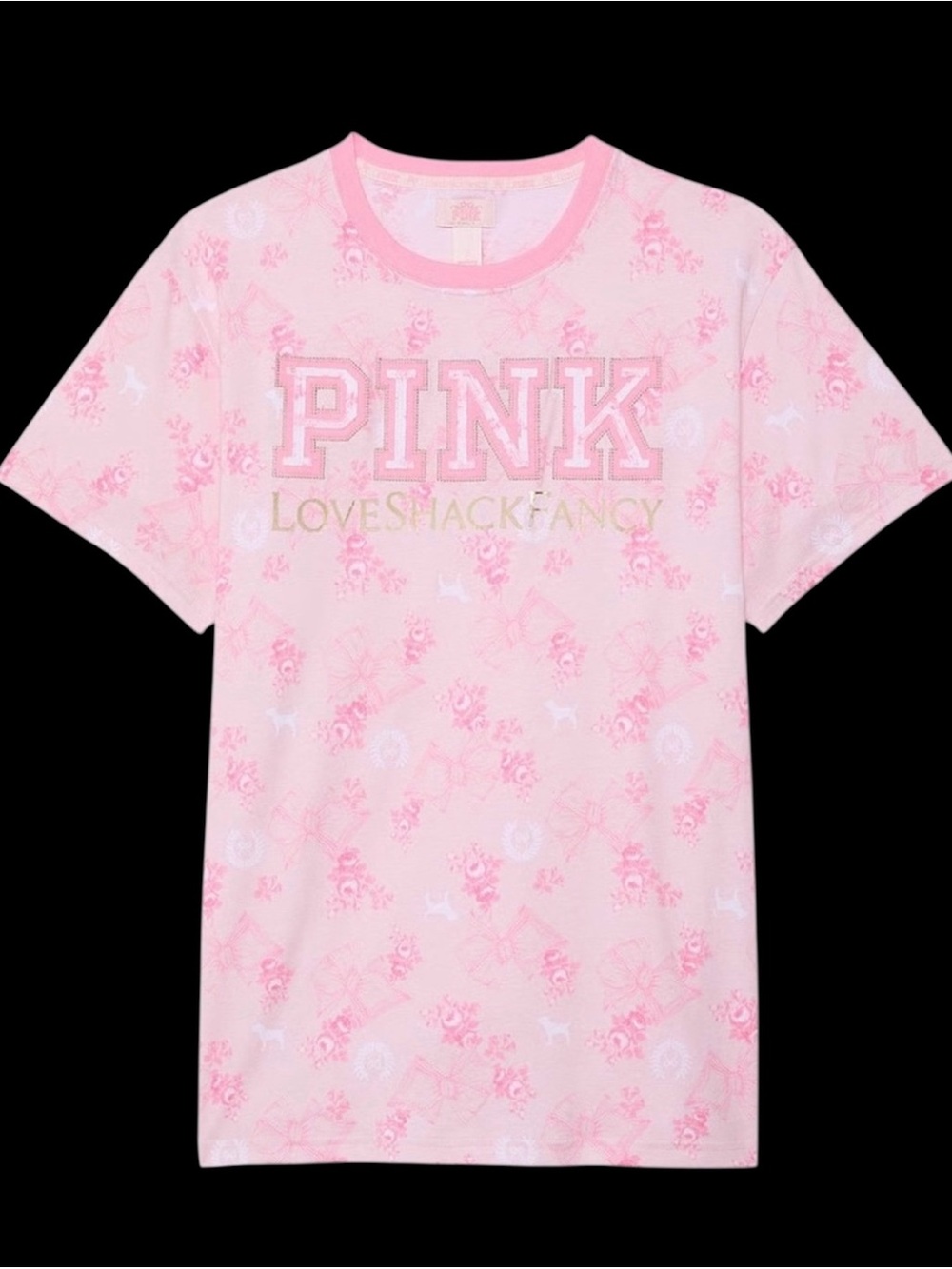 VS PINK LOVE SHACK FANCY CAMPUS T SHIRT